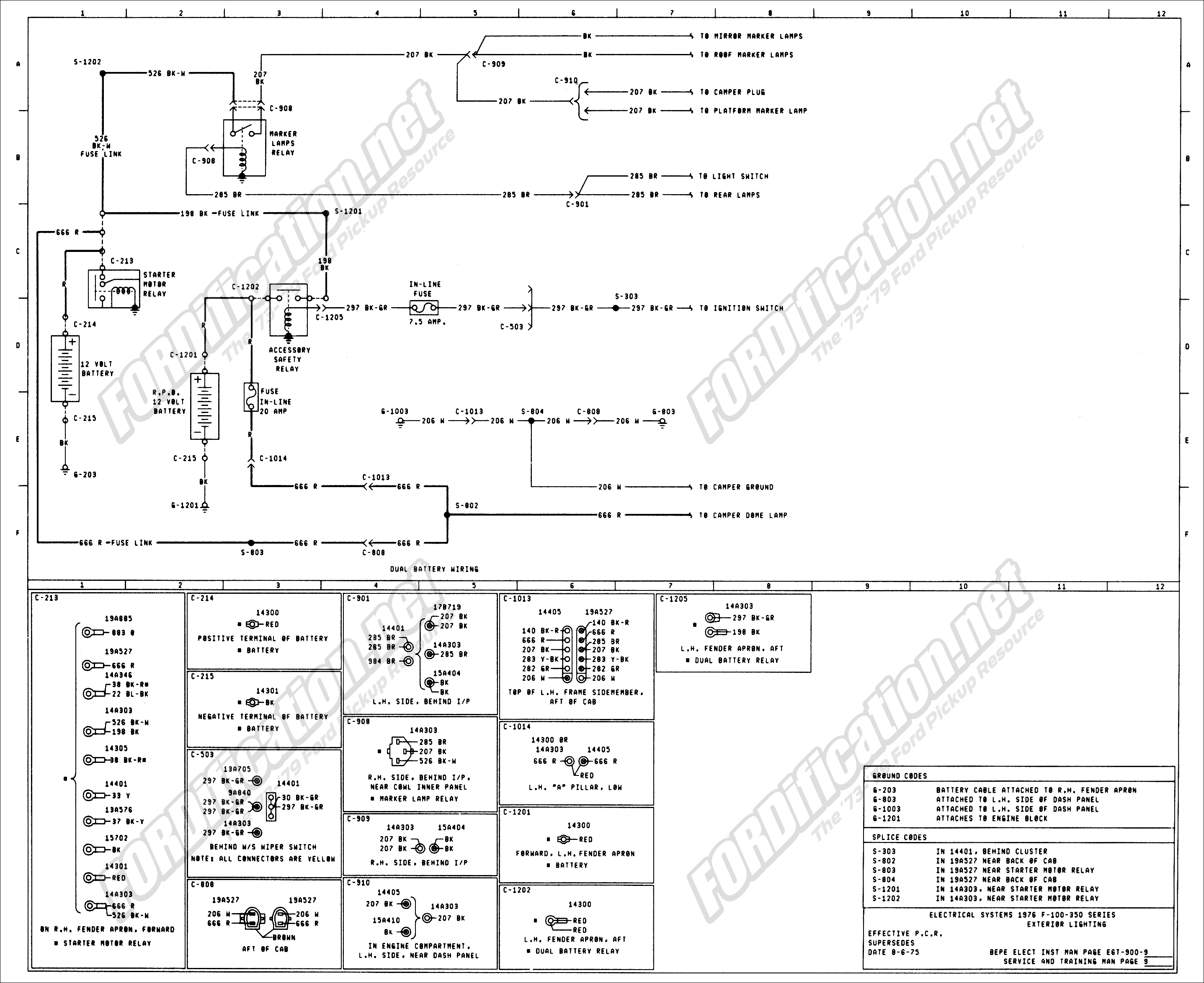 1973 Ford F100 Colored Wiring Diagram