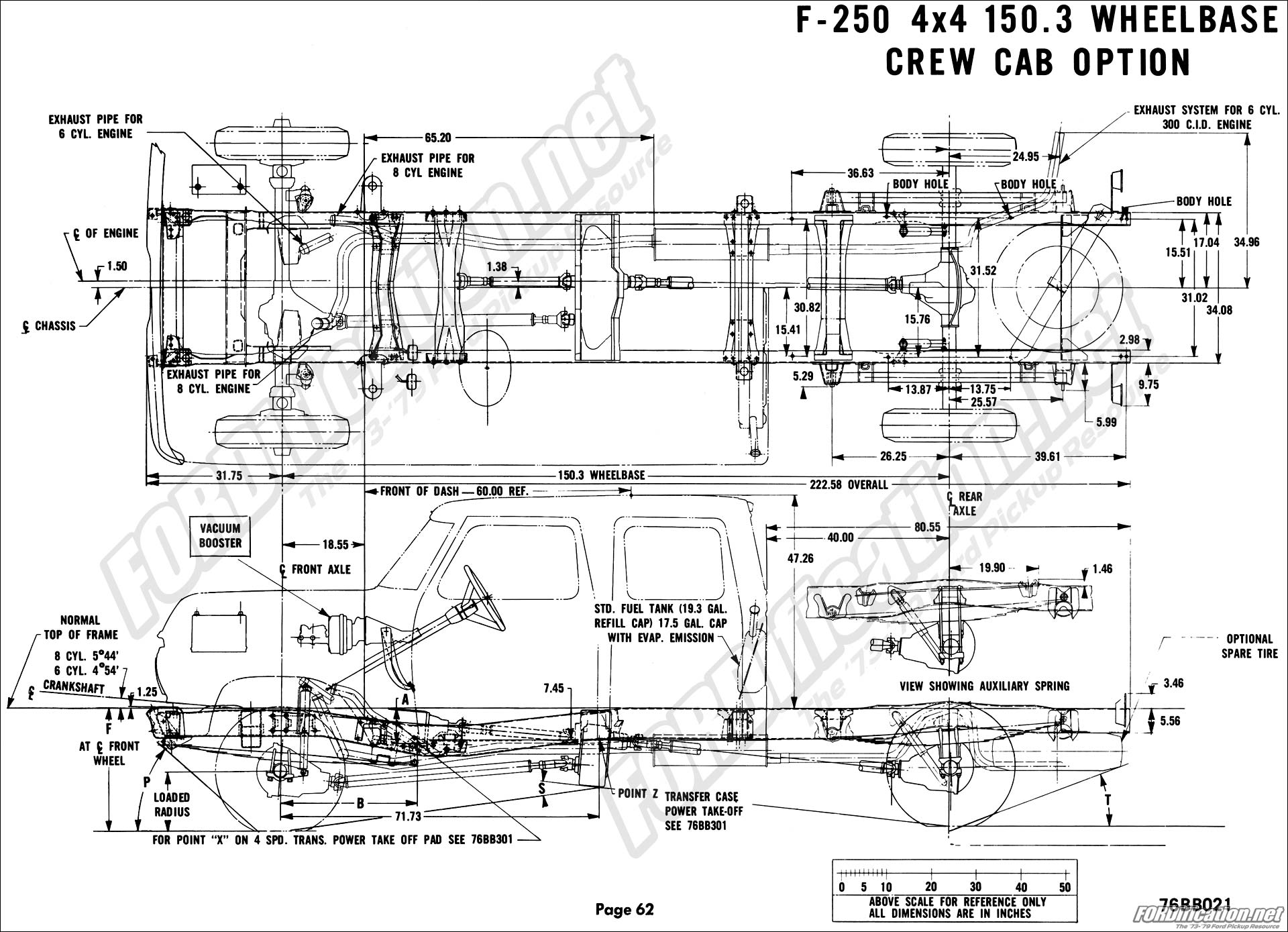1979 Ford truck frame dimensions